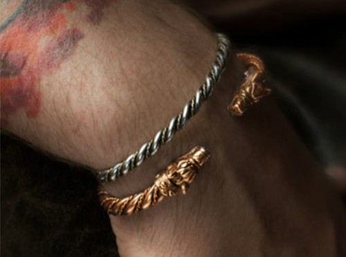 FENRIR |  Pozłacana bransoleta wikingów | TYVODAR