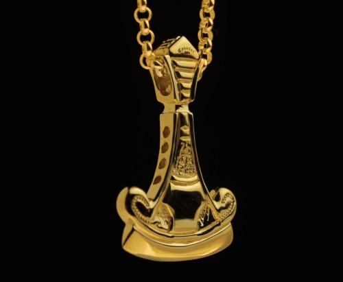 Złoty słowiański naszyjnik topór peruna  | ZŁOTO 585 | TYVODAR