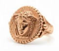 MEDUSA | Złoty pierścionek z głową meduzy i atlasami  | TYVODAR