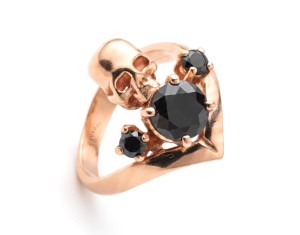 Black diamonds skull ring | Gold 14k  | TYVODAR 