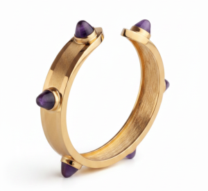 Amethyst Cuff bracelet | Gold Vermeil | TYVODAR