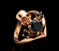 Black diamonds skull ring | Gold 14k  | TYVODAR 