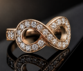 INFINITY Pierścionek wysadzany diamentami | TYVODAR
