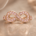 INFINITY | PIERŚCIONEK Z SYMBOLEM NIESKOŃCZONOŚCI WYSADZANY RÓŻOWYMI DIAMENTAMI | TYVODAR