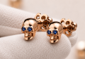 GOLD SKULL EARRINGS | GOLD 14K | TYVODAR