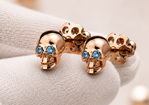 GOLD SKULL EARRINGS | GOLD 14K | TYVODAR