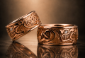 GOLD FENRIR  |  Złote nordyckie obrączki wysadzane diamentami | Złoto 585 | TYVODAR