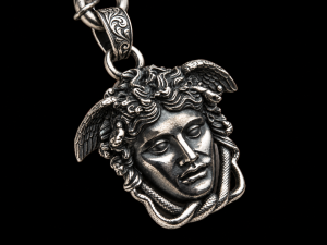 Biomechanical silver chain | MEDUSA PENDANT | TYVODAR