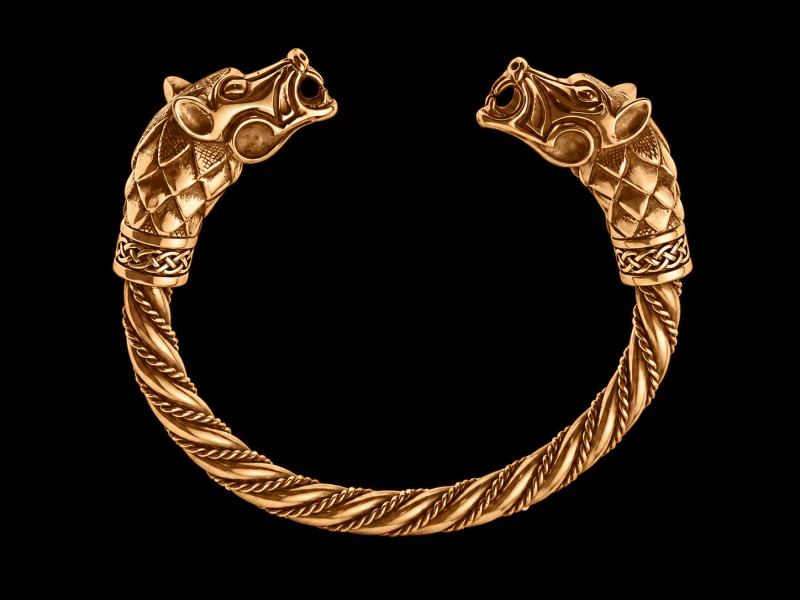 Viking wolf bracelet | GOLD VERMEIL | TYVODAR