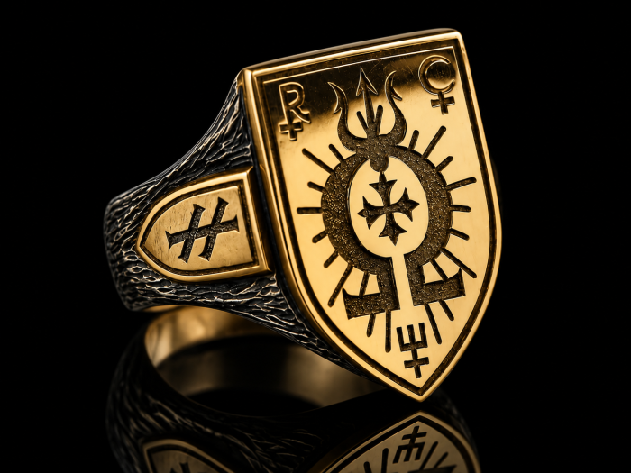 Złoto srebrny sygnet Omega | HATE