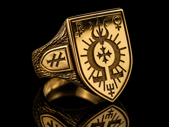 OMEGA Złoty sygnet ze złota | Złoto 14k | HATE
