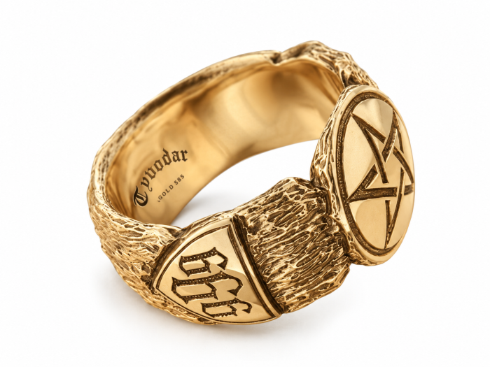 Gold 14k Pentagram ring | TYVODAR