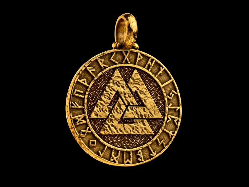 VALKNUT | Złoty nordycki wisiorek | TYVODAR