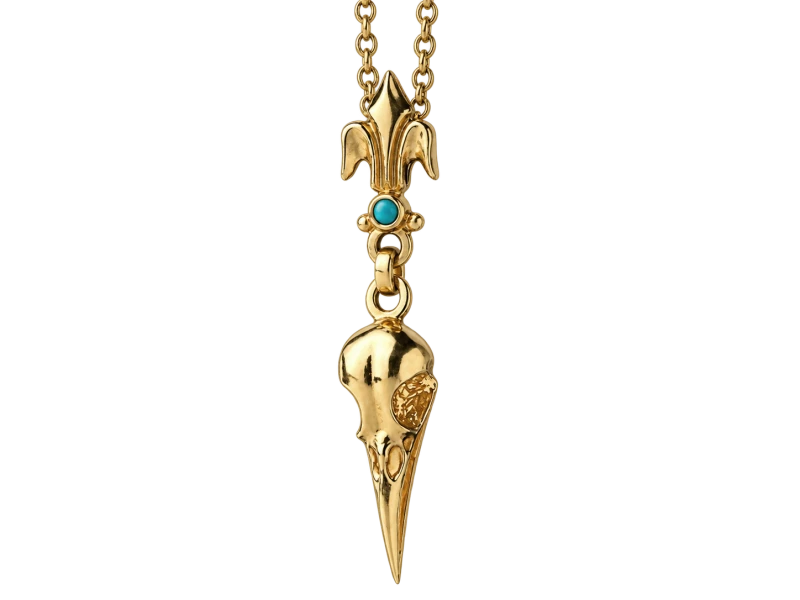 Gold crow necklace | Silver 925 | 14k gold plated | TYVODAR