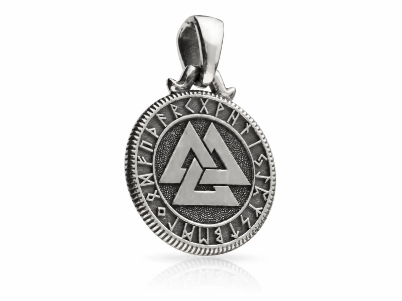 VALKNUT | Srebrny nordycki wisiorek | TYVODAR