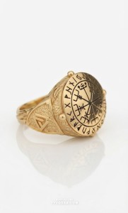 VEGVISIR | Sygnet z kompasem wikingów | Złoto 585 | TYVODAR