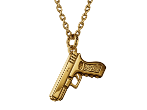 Gold gun pendant | TYVODAR