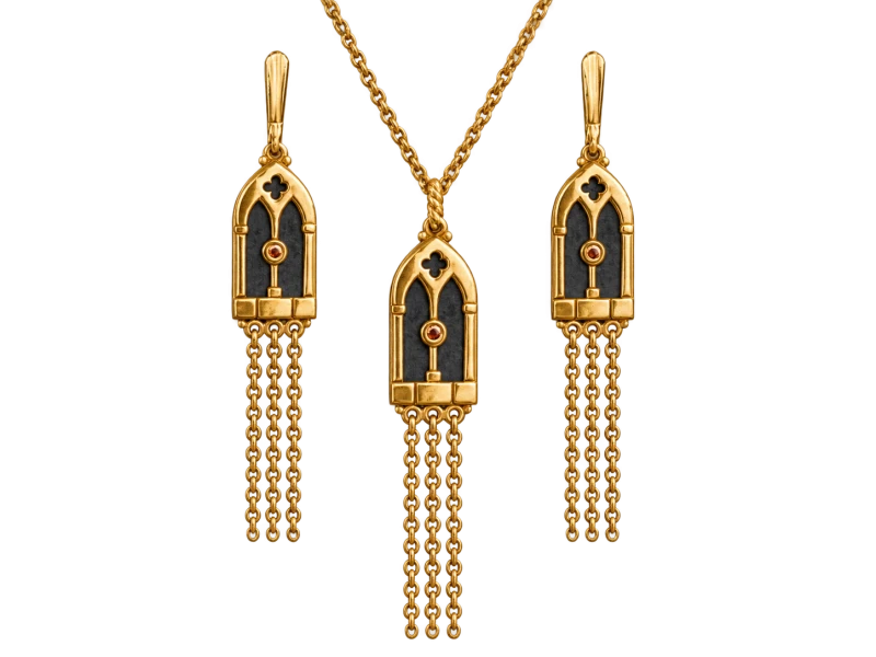 Gold gothic jewelry | TYVODAR