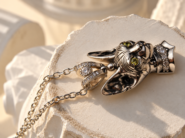 SPHINX NOIR Necklace with Cat Pendant | 925 Sterling Silver | TYVODAR