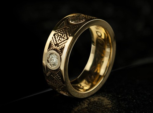 Słowiański pierścionek z diamentem | TYVODAR