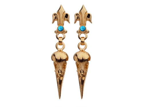 Kolczyki z czaszkami kruków  | Srebro 925  | TYVODAR