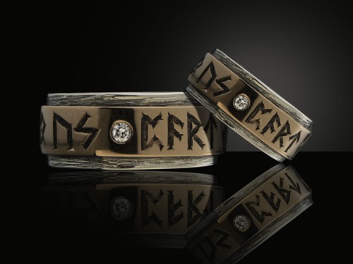 Obrączki z runami i diamentami | TYVODAR